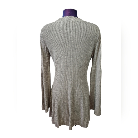 Laurie Felt Frilling Hem Round Neck‎ Bell Sleeve Gray Sweater Dress Size Small - Picture 6 of 9
